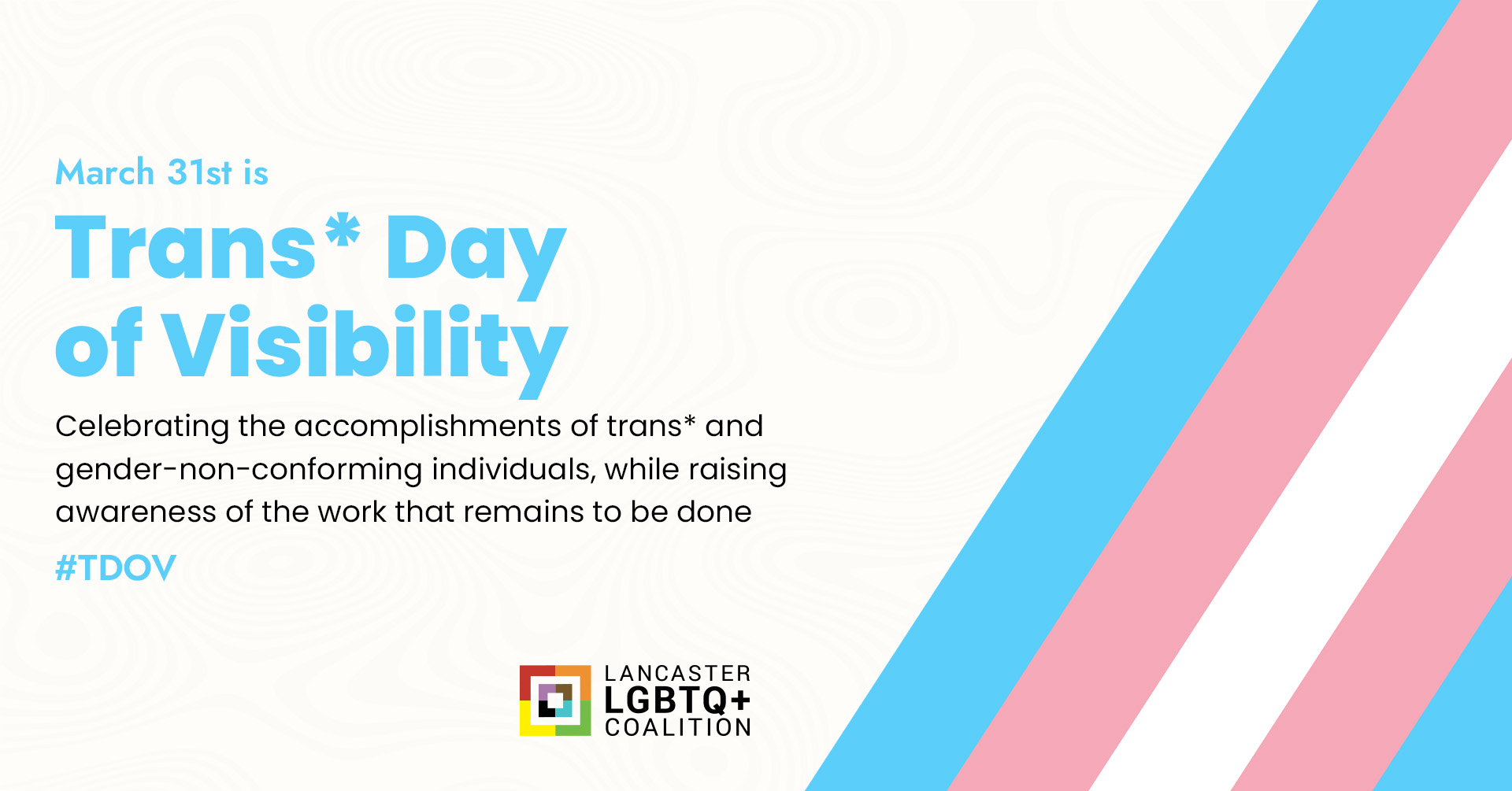 Join us for a Trans Day of Visibility Celebration on March 31st!